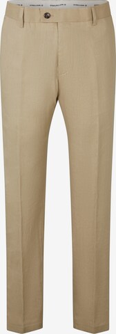 Coupe slim Pantalon à plis STRELLSON en beige : devant