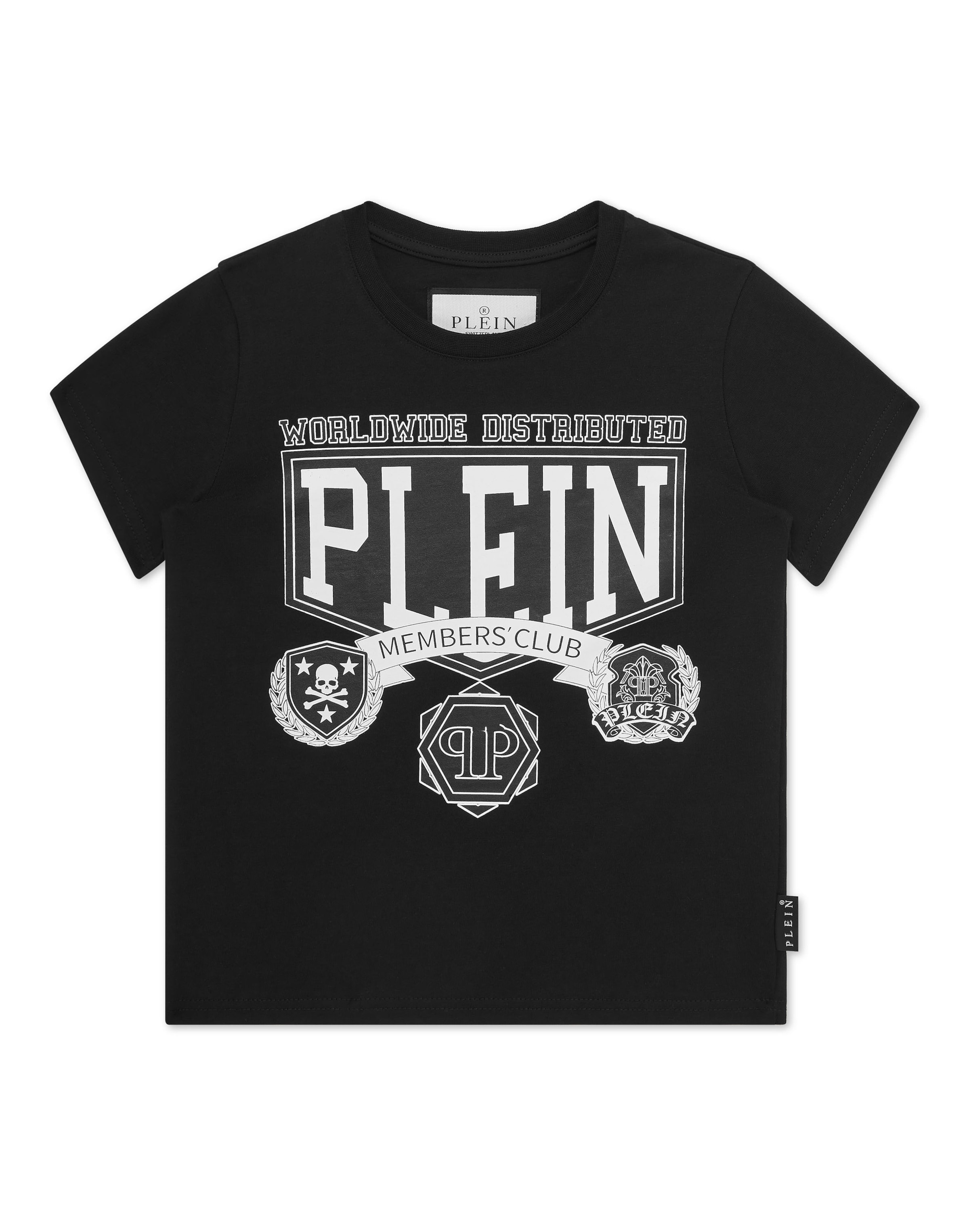 Philipp Plein - Camiseta 'College' en negro: frente