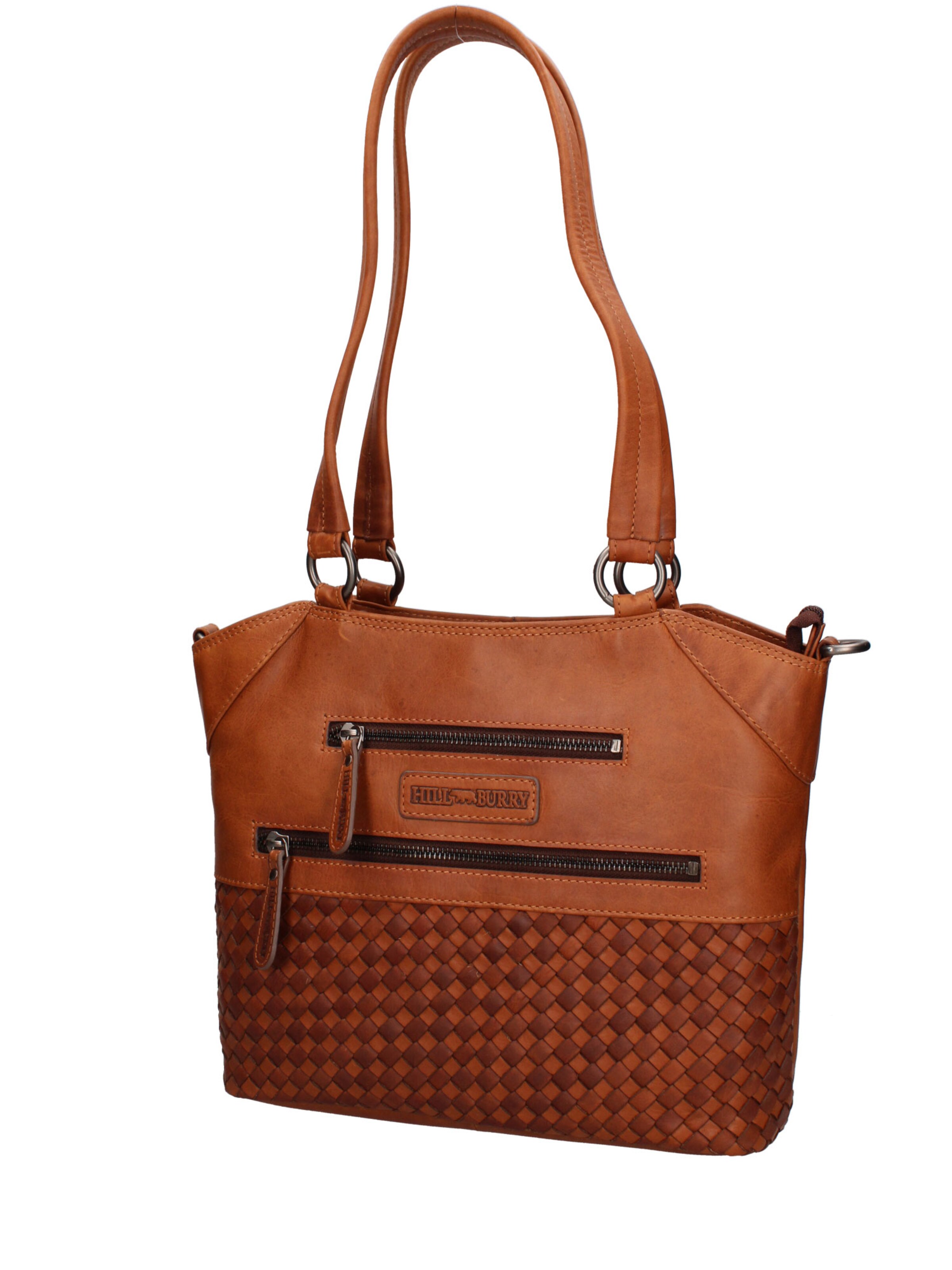 Borsa a spalla 'Borsa a Spalla Uomo Vera Pelle Vitello Ingrassata con Tracolla Regolabile 30x30 cm' di HILL BURRY in marrone