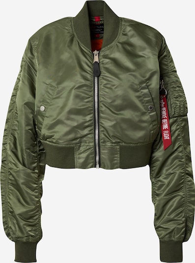 ALPHA INDUSTRIES Övergångsjacka 'MA-1' i oliv / röd / vit, Produktvy