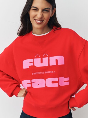 Next Sweatshirt 'Fun Fact' in Red