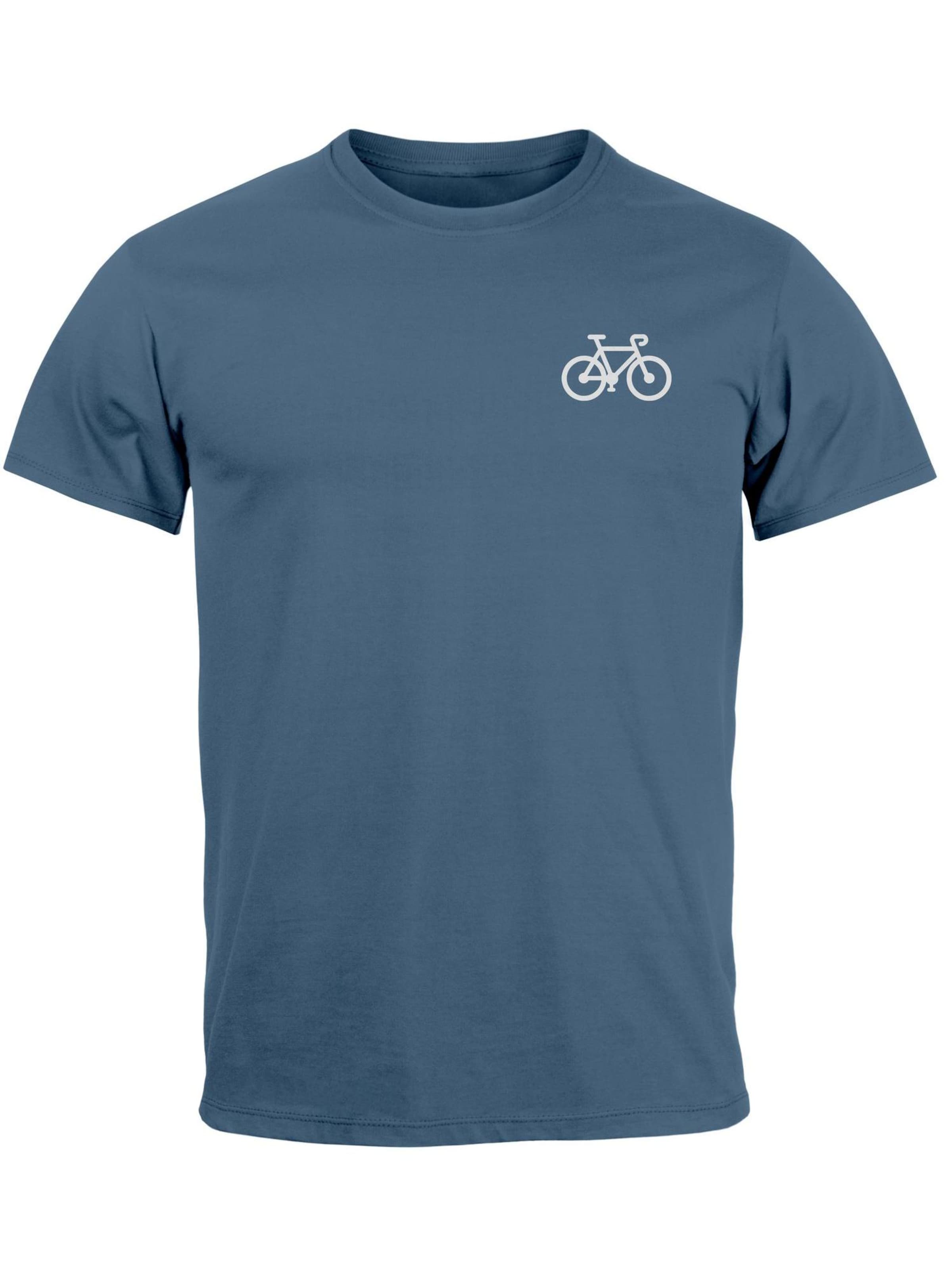 Neverless Shirt 'Fahrrad' in Blue: front