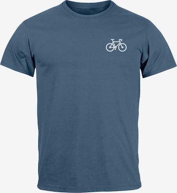 Neverless Shirt 'Fahrrad' in Blue: front