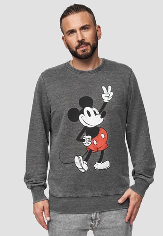 Recovered Sweatshirt 'Disney Mickey Peace Pose' in Grijs: voorkant