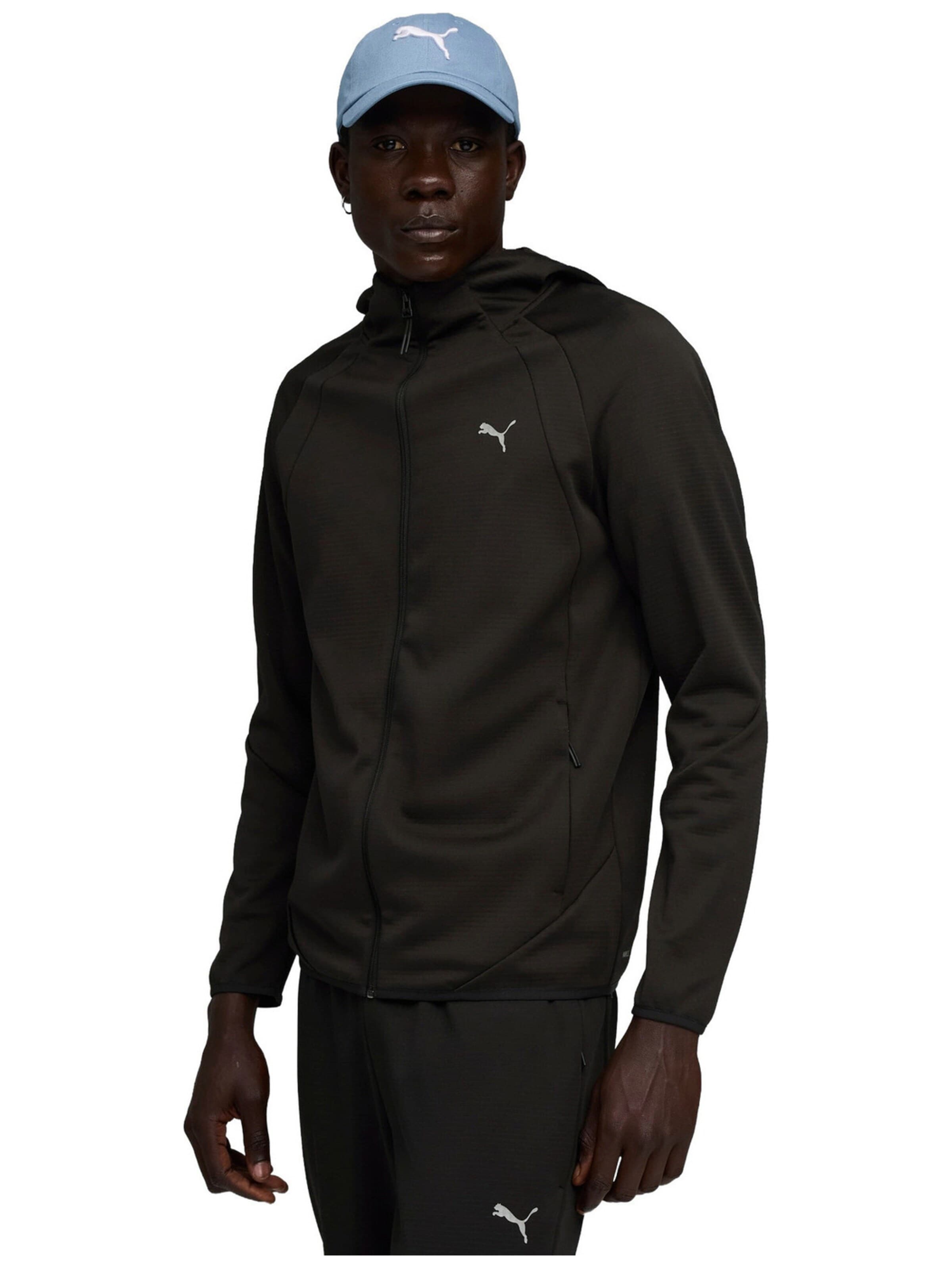 PUMA Sportjas 'Puma Evostripe Warm Fz Hoodie' in Zwart