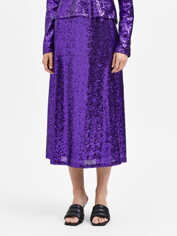 Jupe 'Sola' SELECTED FEMME en violet : devant