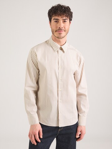 Calvin Klein Regular fit Button Up Shirt in Beige: front
