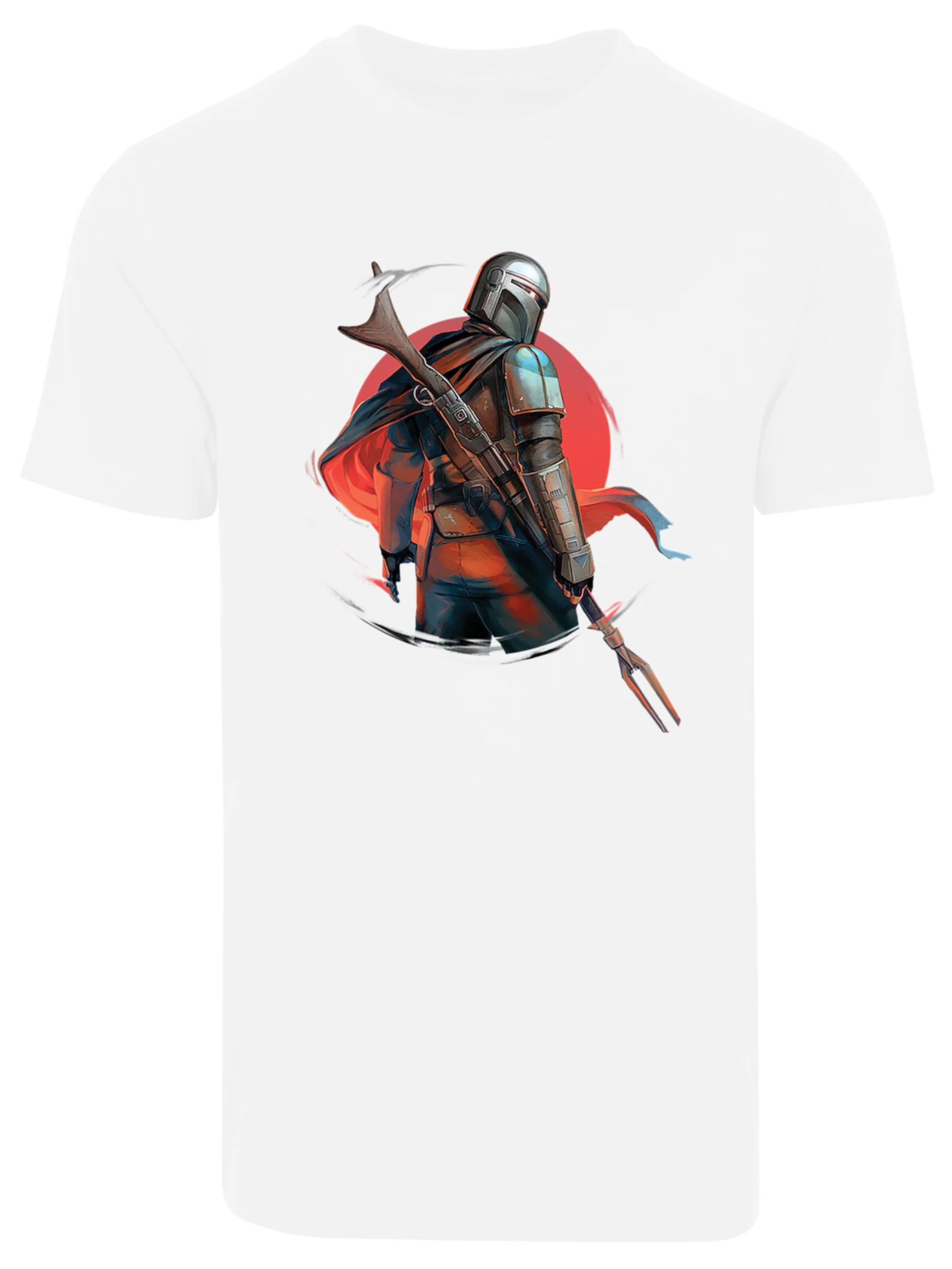 F4NT4STIC Shirt 'Star Wars The Mandalorian Blaster Rifles' in Weiß: Vorderseite