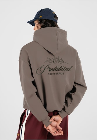 Sweat-shirt 'Leaf' Prohibited en beige : devant