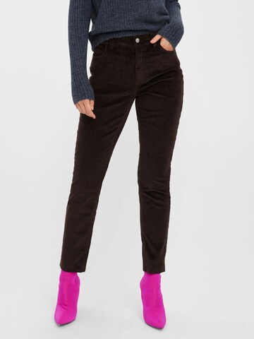 VERO MODA Slimfit Broek 'BRENDA' in Bruin: voorkant