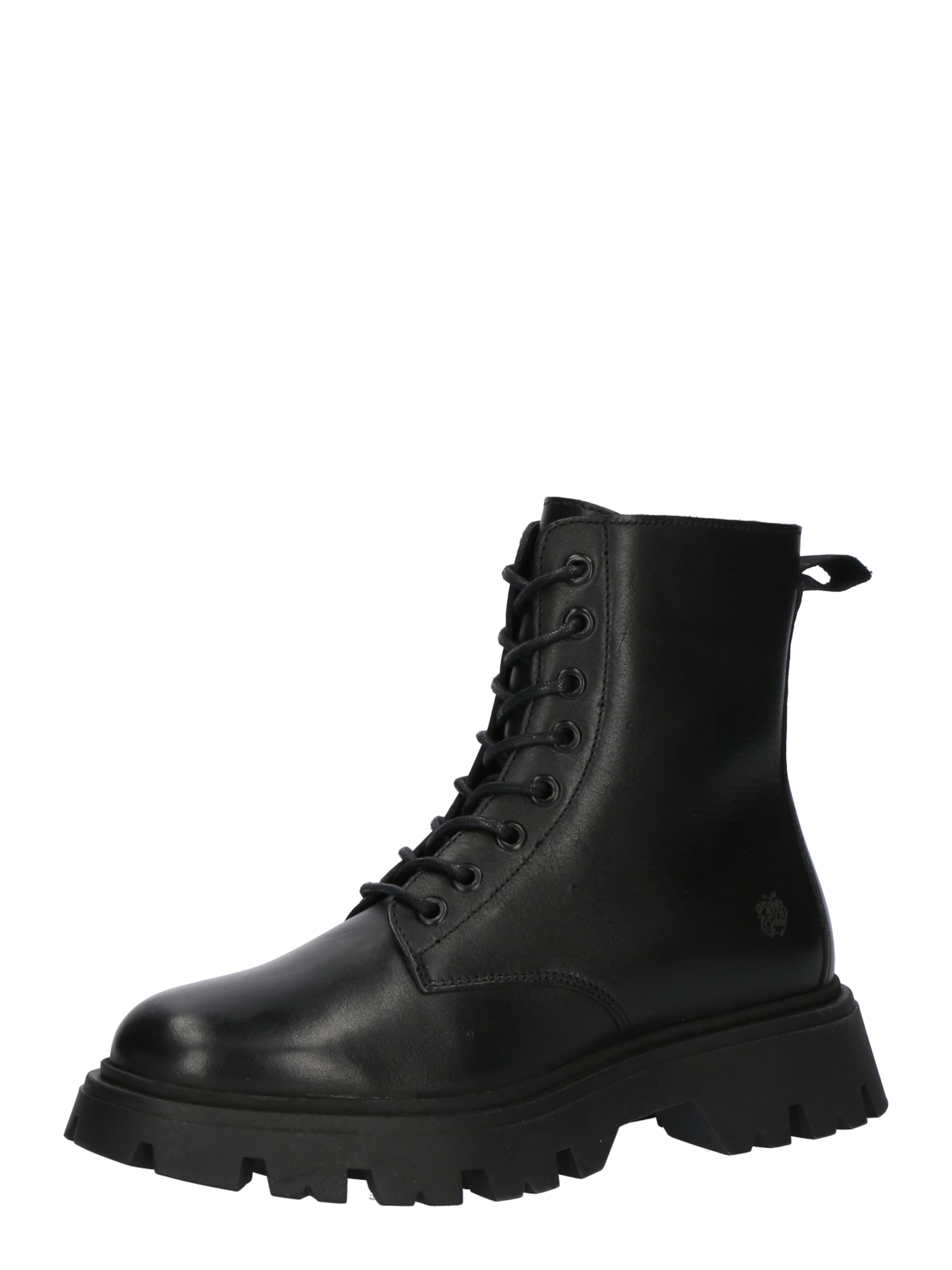 Apple of Eden Lace-up bootie 'ROMA 1' in Black: front