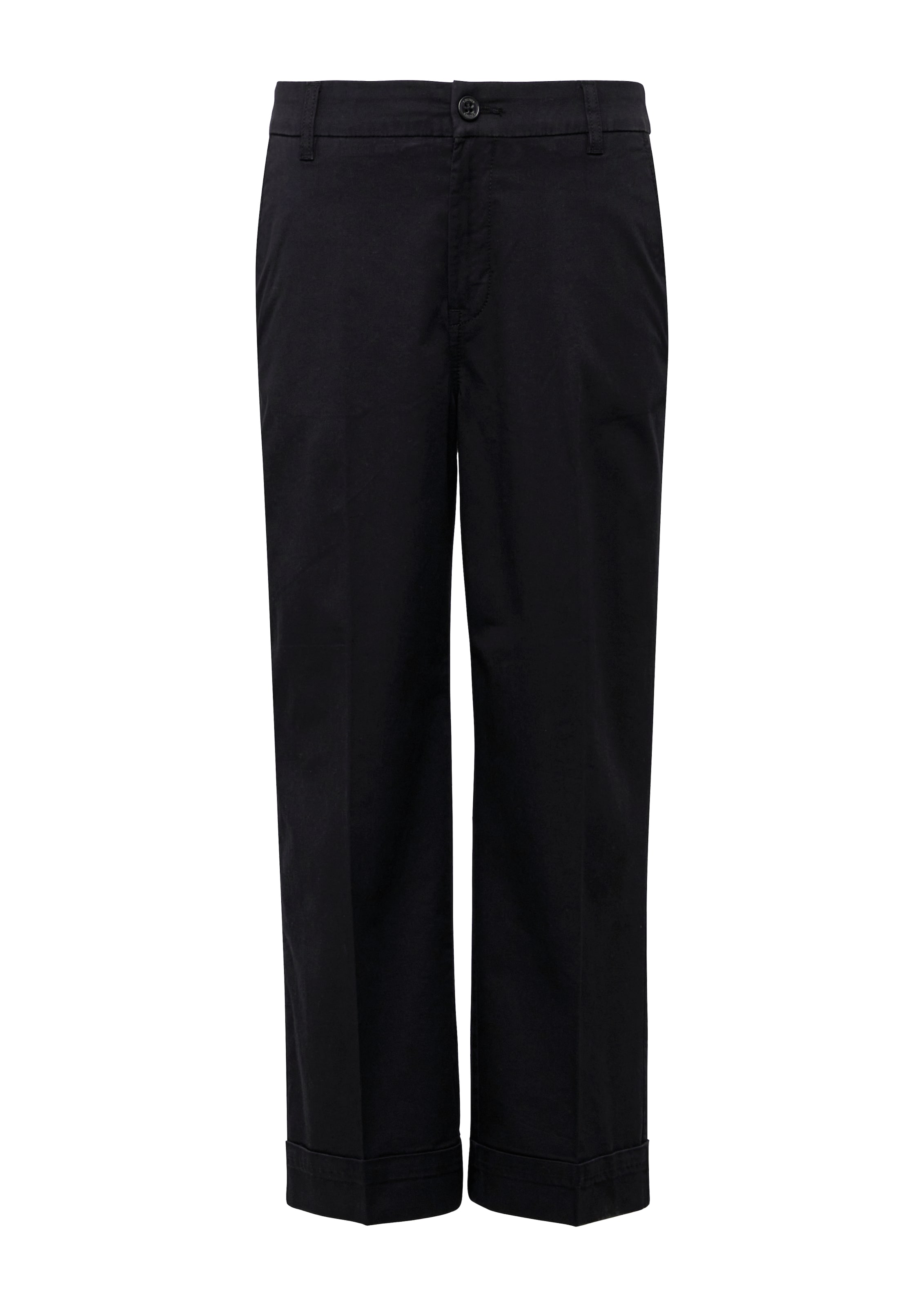 s.Oliver Wide leg Pantalon in Zwart: voorkant