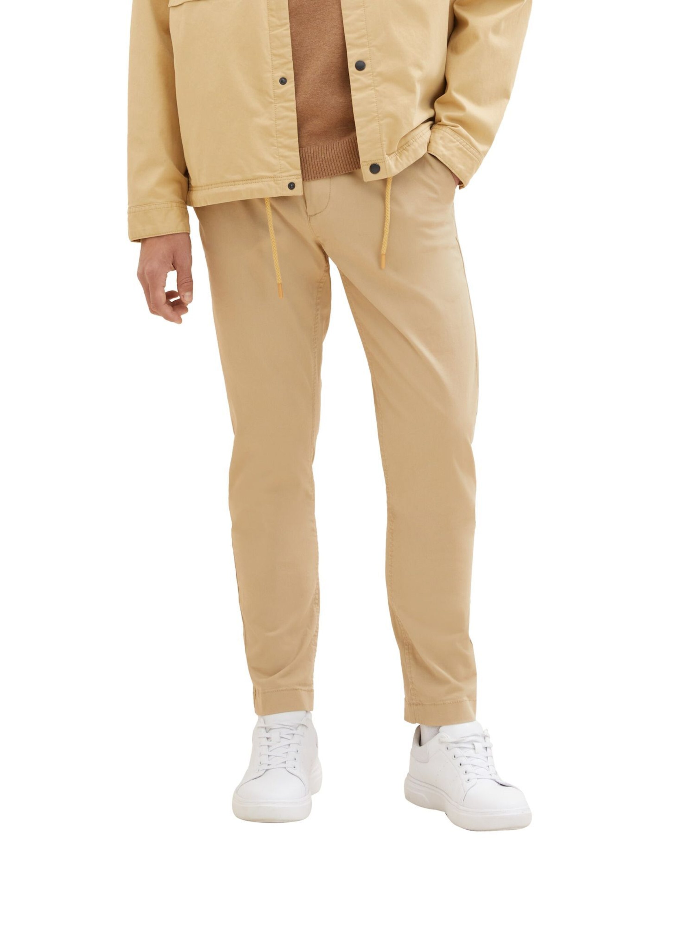 Coupe slim Pantalon chino TOM TAILOR en beige : devant