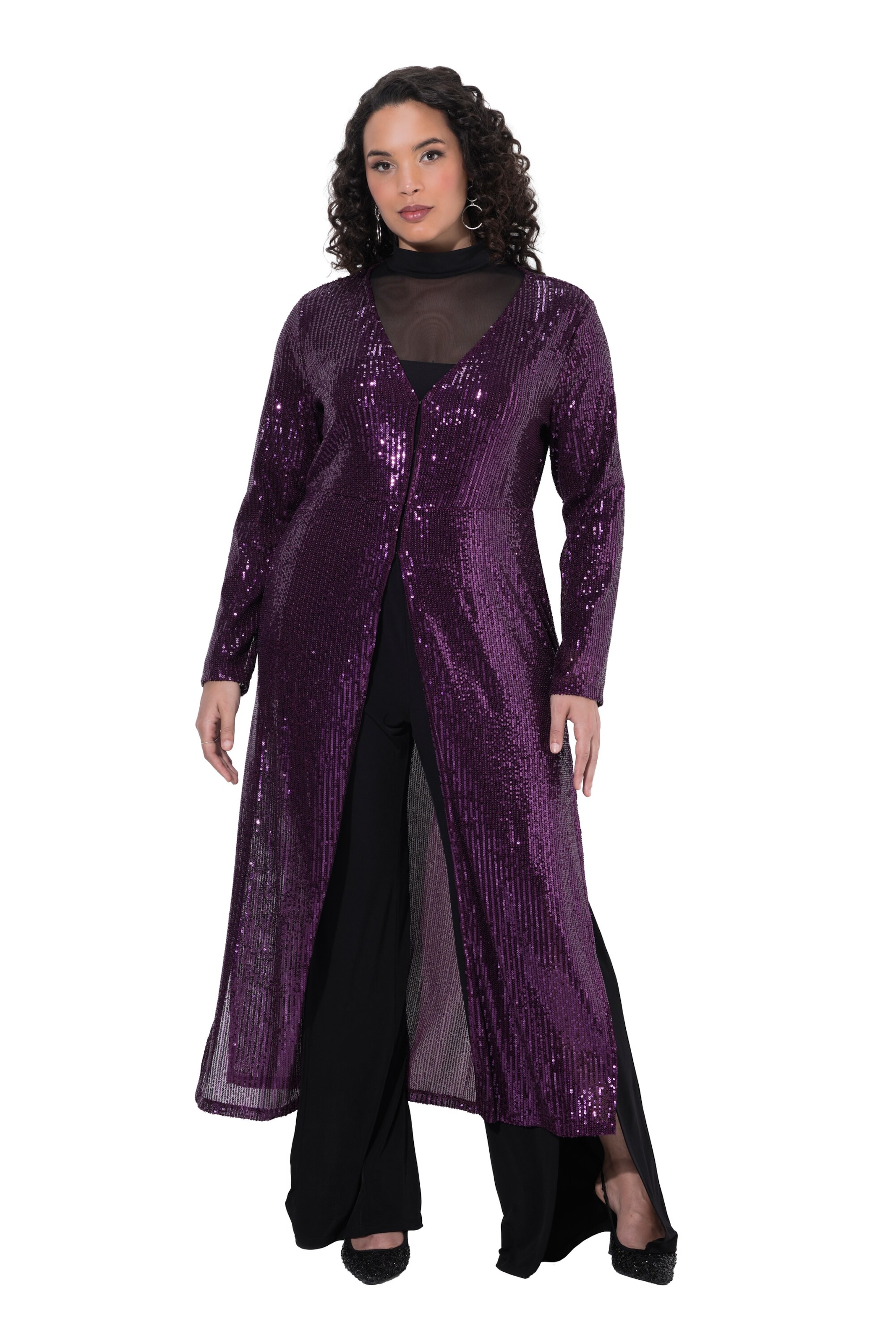 Ulla Popken Kimono in Lila: voorkant