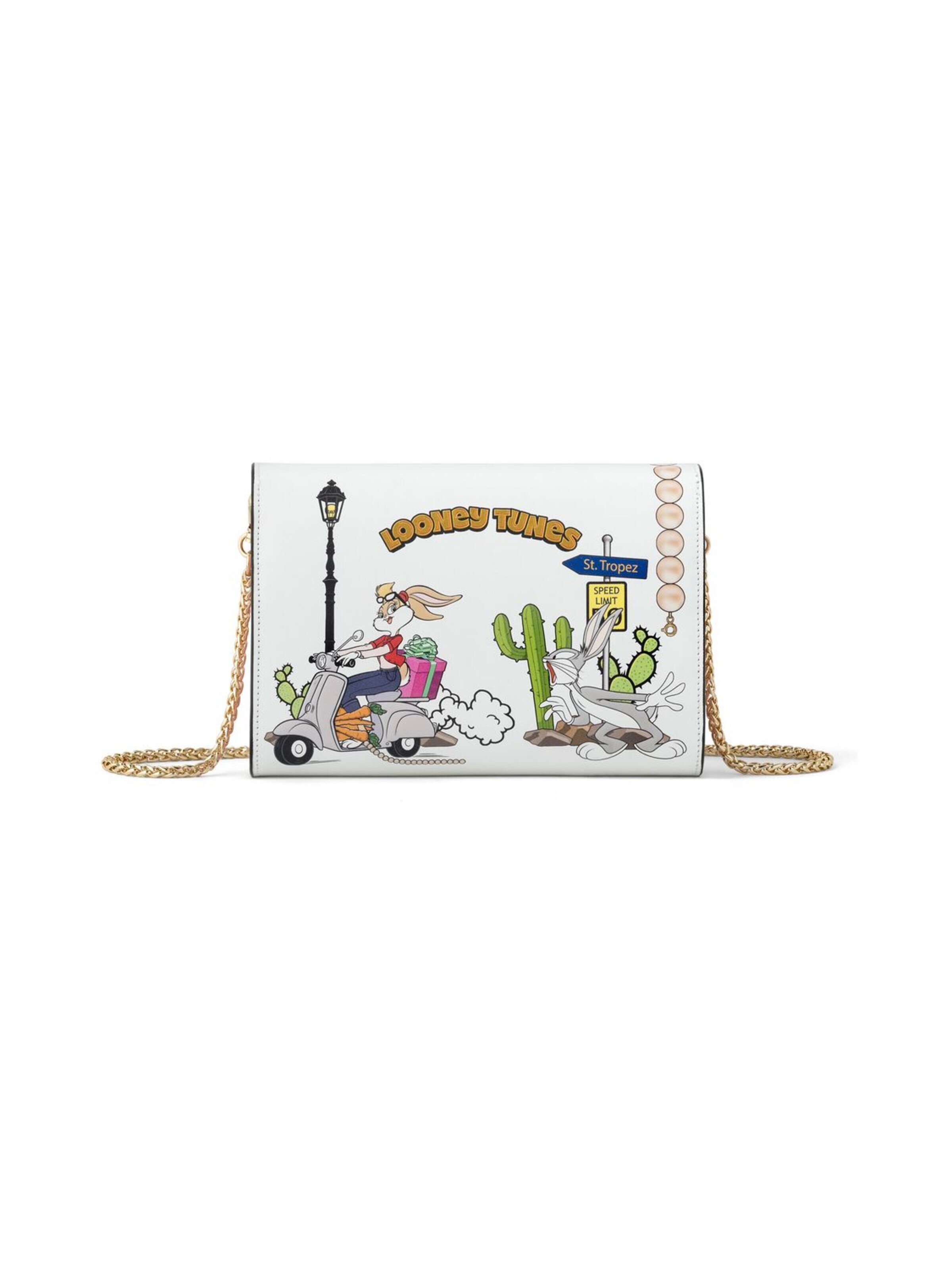 Braccialini - Bolso de noche 'Lady Looney Tunes' en blanco