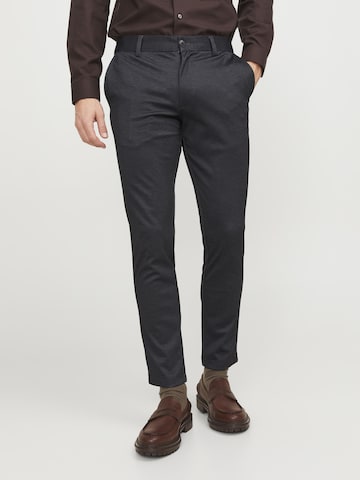 JACK & JONES Slimfit Lærredsbukser 'Marco' i grå: forside
