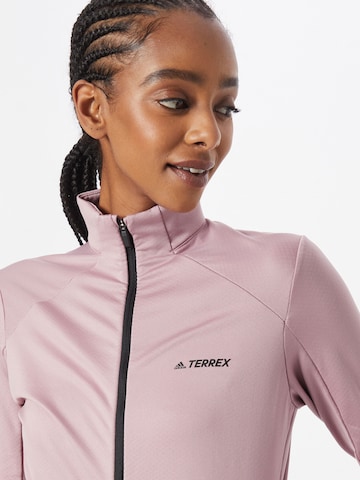 ADIDAS TERREX Skinny Bluza rozpinana sportowa w kolorze różowy