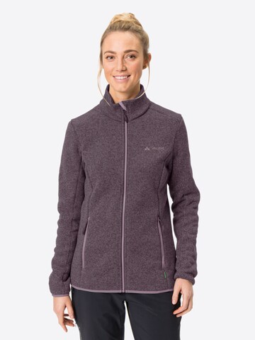 VAUDE Athletic Fleece Jacket in Purple: front