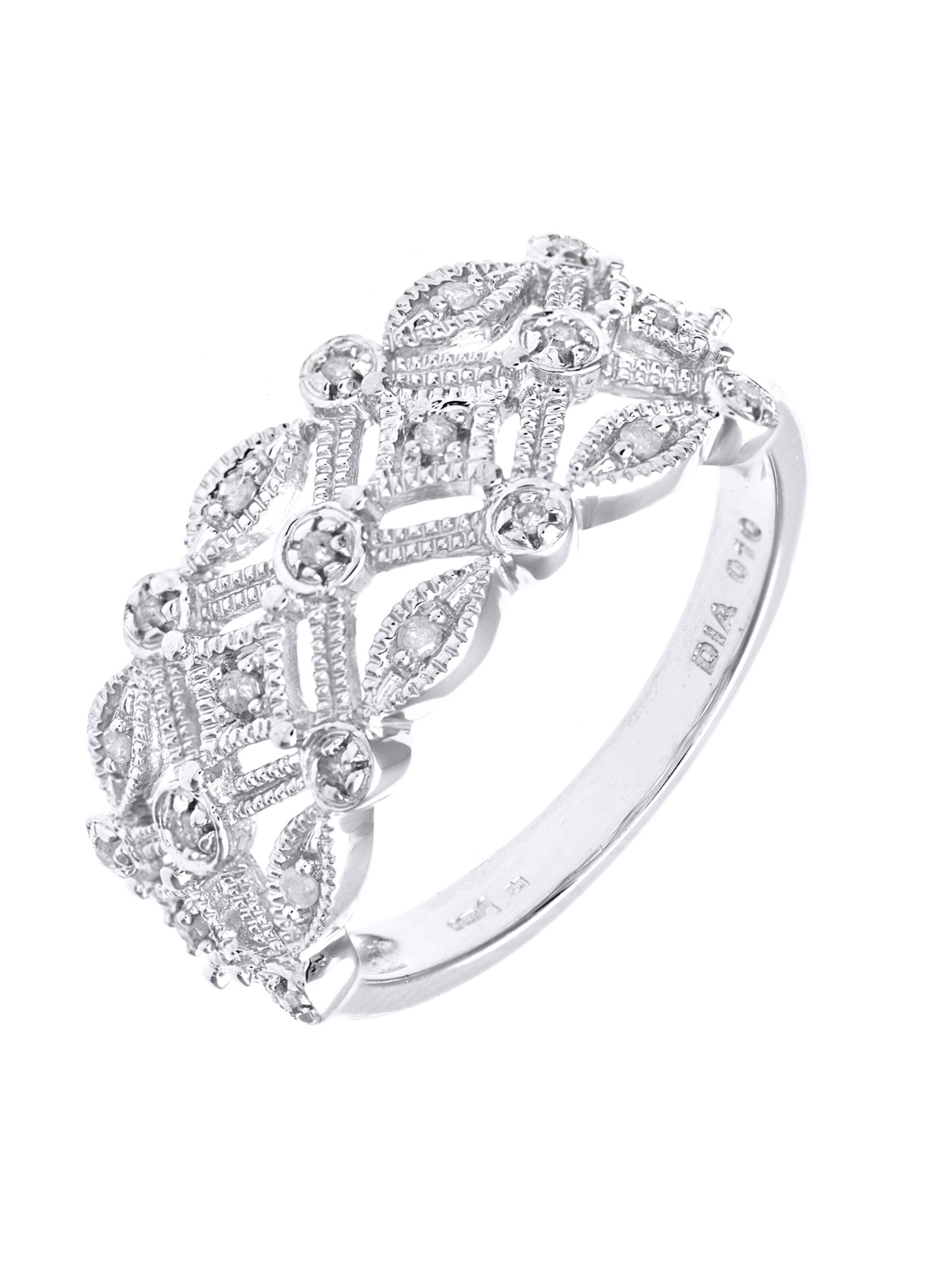 Anello 'Ring aus 375 Weißgold mit Diamant' di DIAMANT LETERNEL in argento