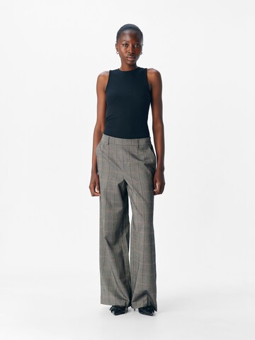 OBJECT Wide leg Broek 'OBJLISA' in Grijs