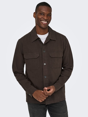 Only & Sons Regular Fit Skjorte 'ONSCOLT' i brun: forside