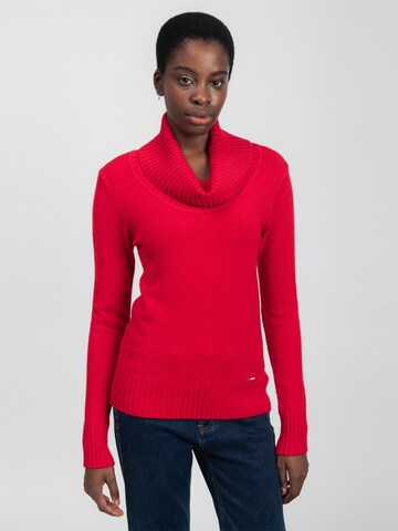Pull-over Influencer en rouge : devant