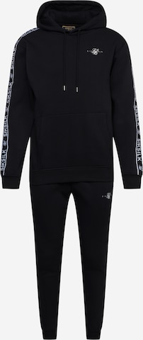 SikSilk Sweatsuit in Black: front