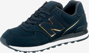 Baskets basses '574' new balance en bleu : devant