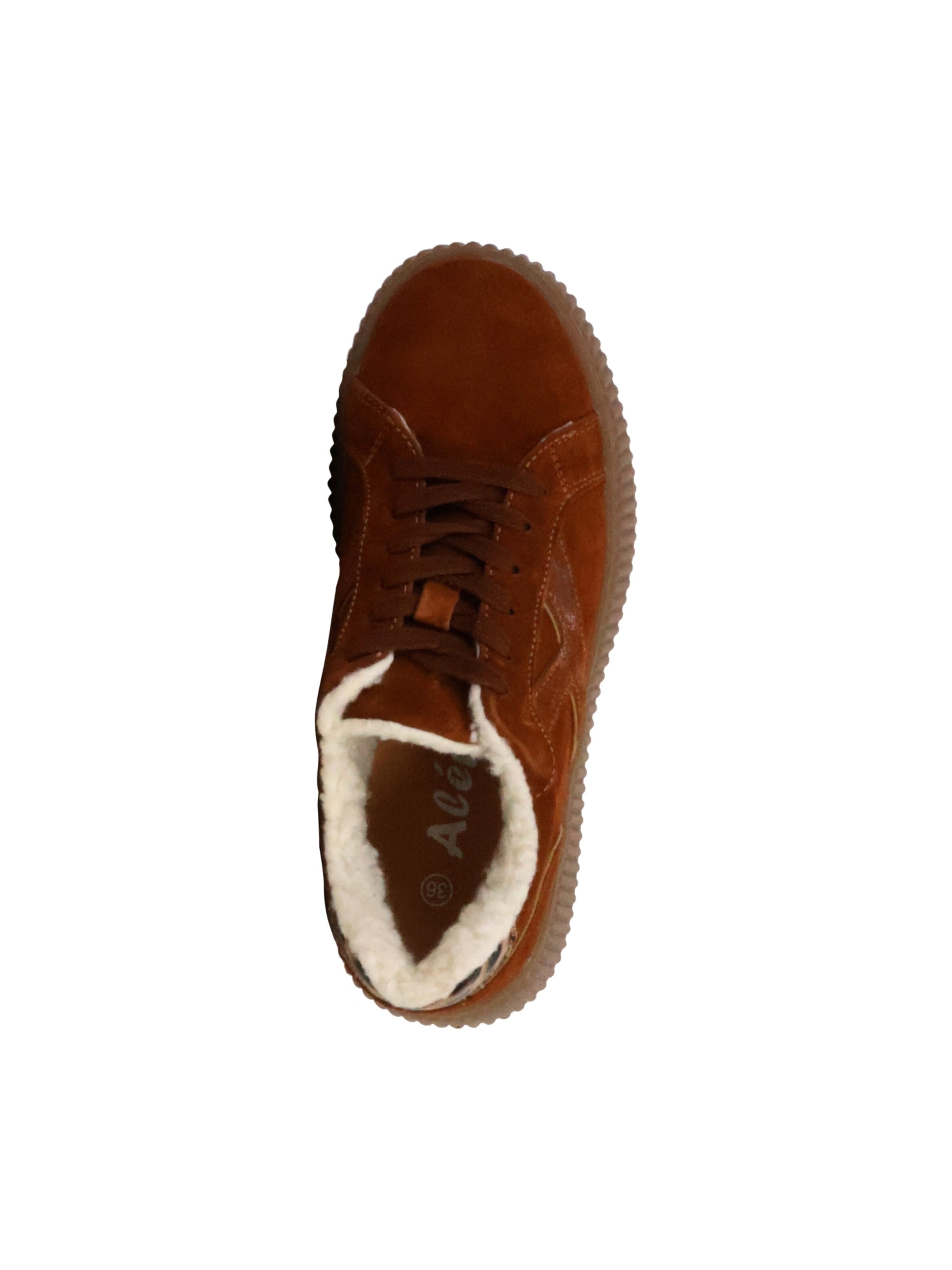Chaussure de sport à lacets 'Alénoa-Sneaker aus Leder' The Divine Factory en marron