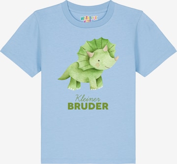Maglietta 'Dinosaurier 01 Kleiner Bruder' di watabout.kids in blu: frontale