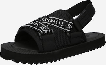 Sandale de la Tommy Jeans pe negru: față