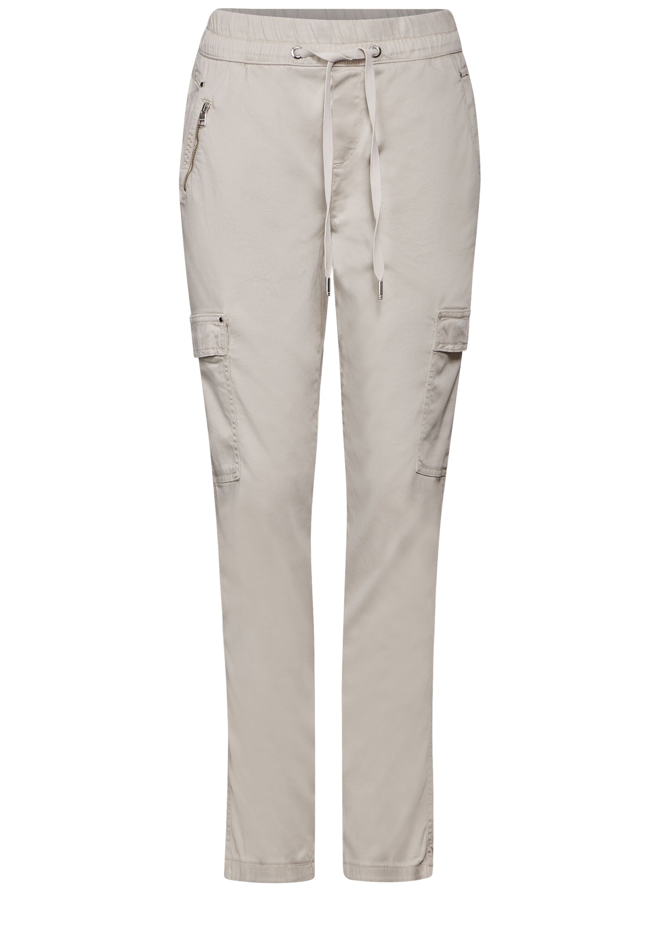 STREET ONE Loose fit Cargo trousers in Beige: front