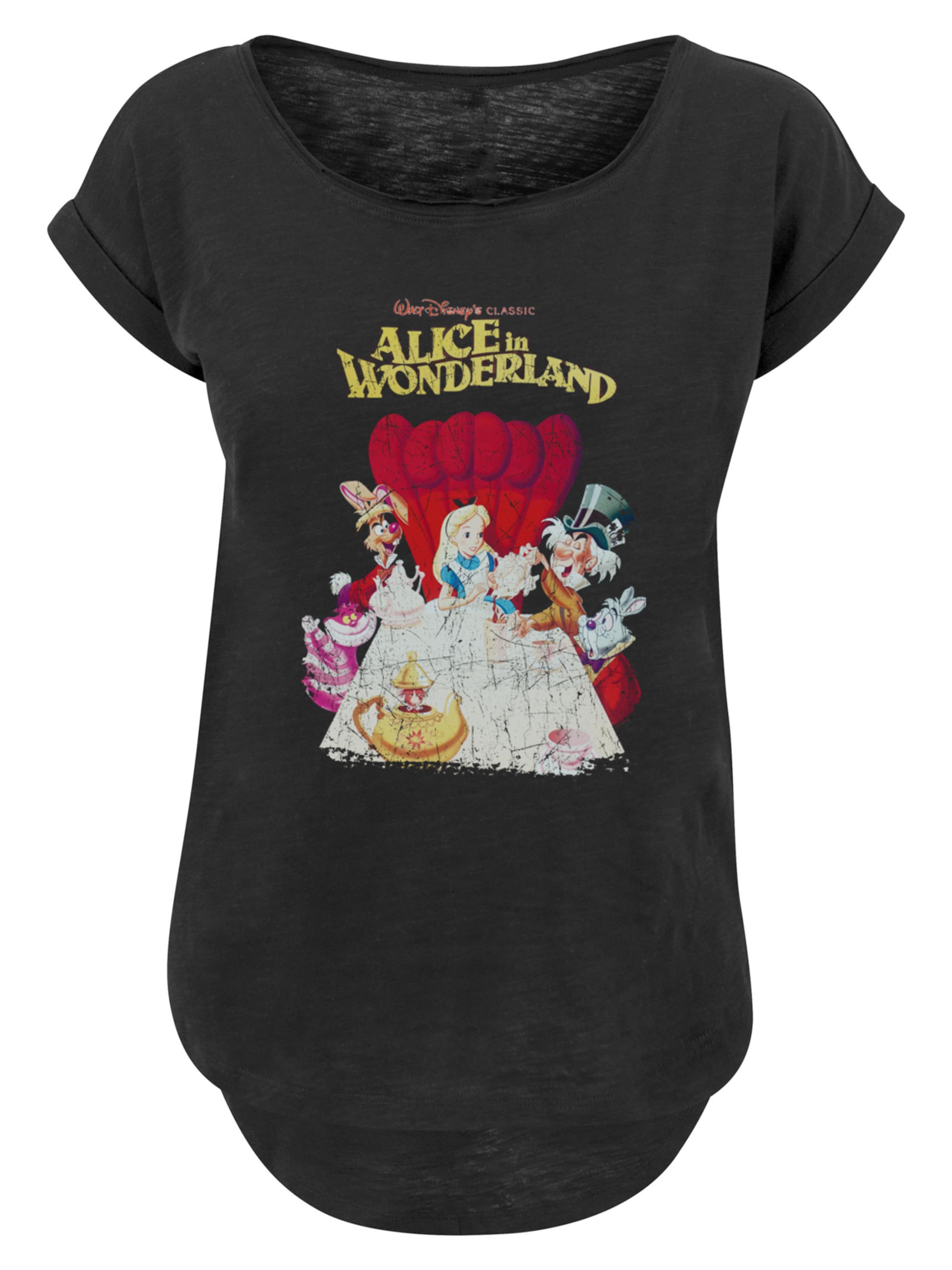 T-shirt 'Disney Alice In Wonderland Retro Poster' F4NT4STIC en noir : devant