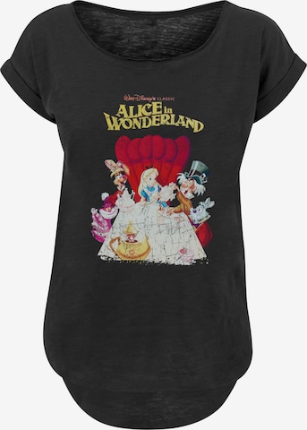 F4NT4STIC Shirt 'Disney Alice im Wunderland Retro Poster' in Black: front