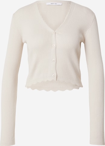 ABOUT YOU Knit Cardigan 'Taria' in White: front