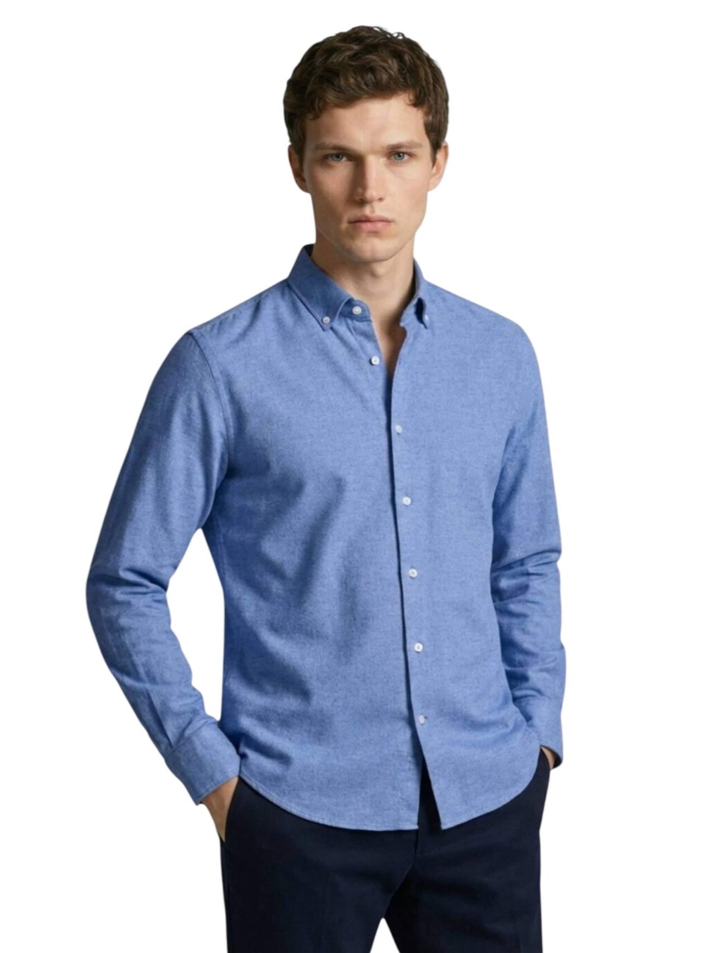Ramsey Regular fit Zakelijk overhemd in Blauw