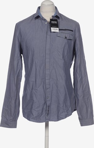 Calvin Klein Jeans Button Up Shirt in XL in Blue: front