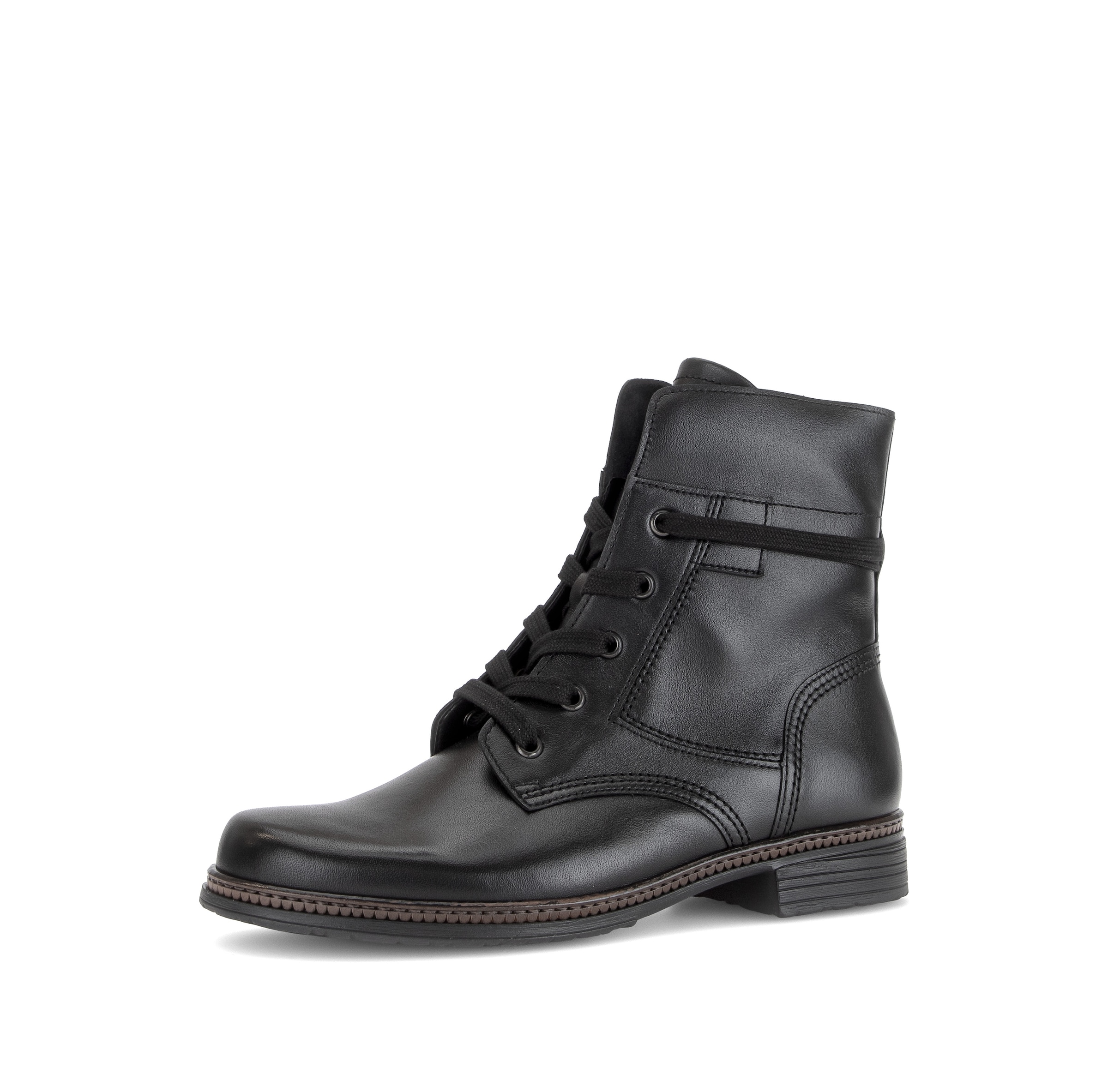 GABOR Lace-Up Ankle Boots in Black: front