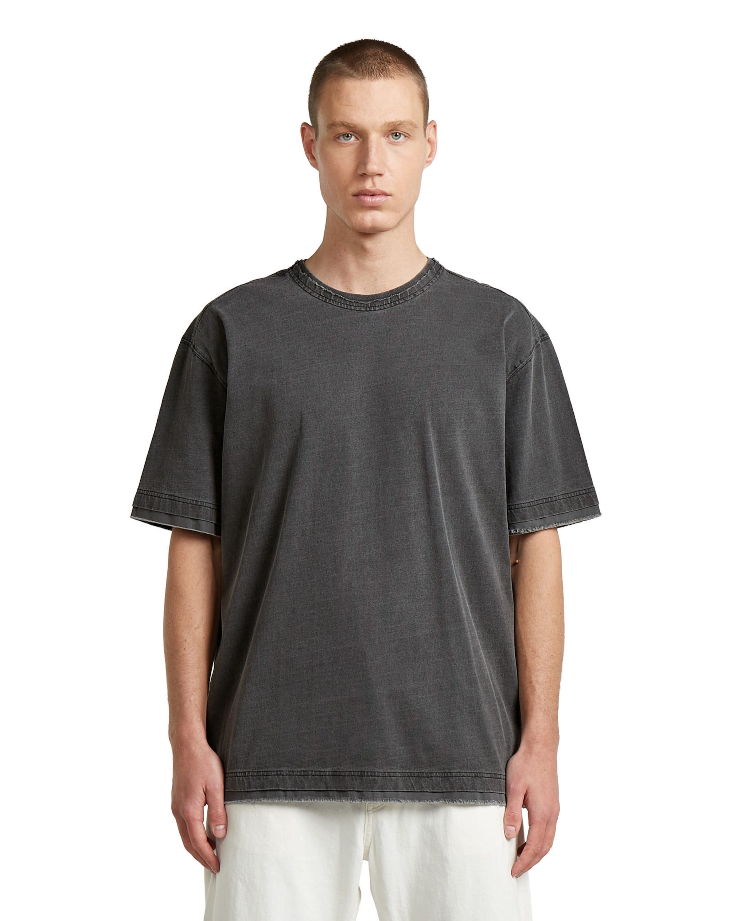 T-Shirt 'Washed Distressed Relaxed T-Shirt' G-STAR en noir : devant