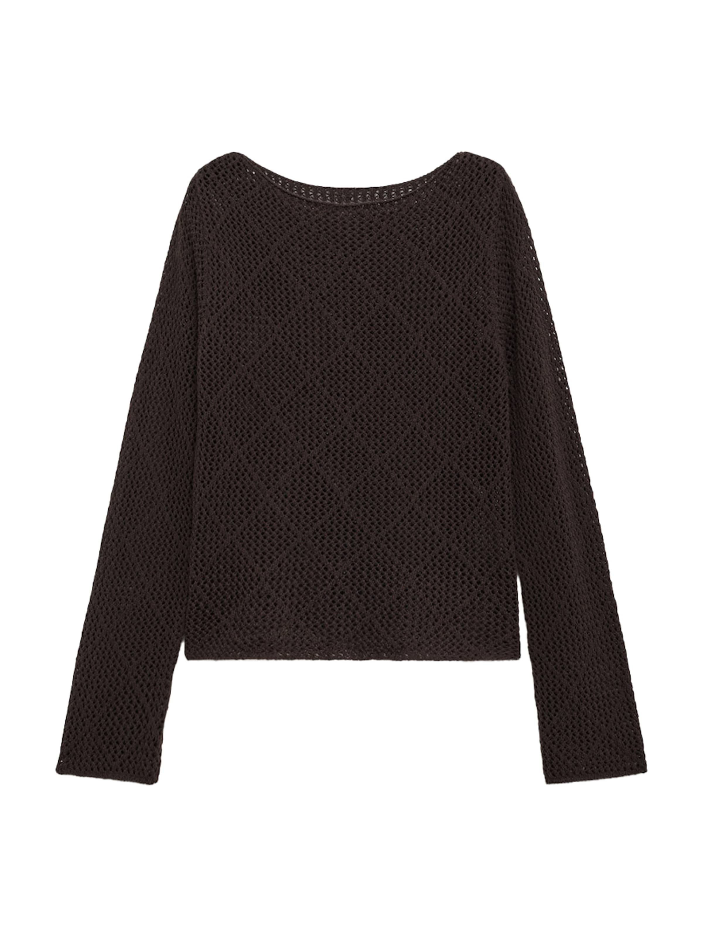 Pulover 'ETHIOPIA' de la MANGO pe maro: față