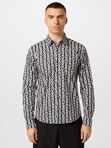 HUGO Regular Fit Hemd 'Ermo' in Schwarz: Vorderseite