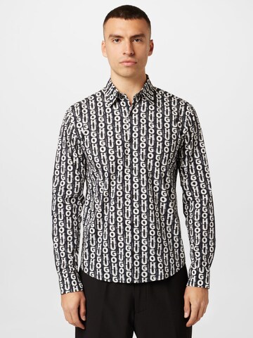 HUGO Red - Regular Fit Camisa 'Ermo' em preto: frente