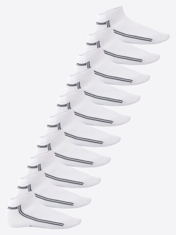 footstar Füßlinge 'Retrostreifen' in Weiß: Vorderseite