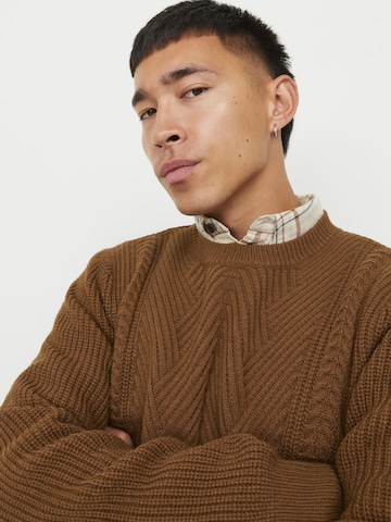 JACK & JONES Sweater 'Carter' in Brown