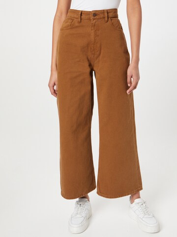 People Tree Wide leg Jeans 'Ariel' in Brown: front