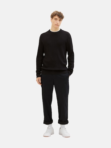 TOM TAILOR DENIM Pullover in Schwarz