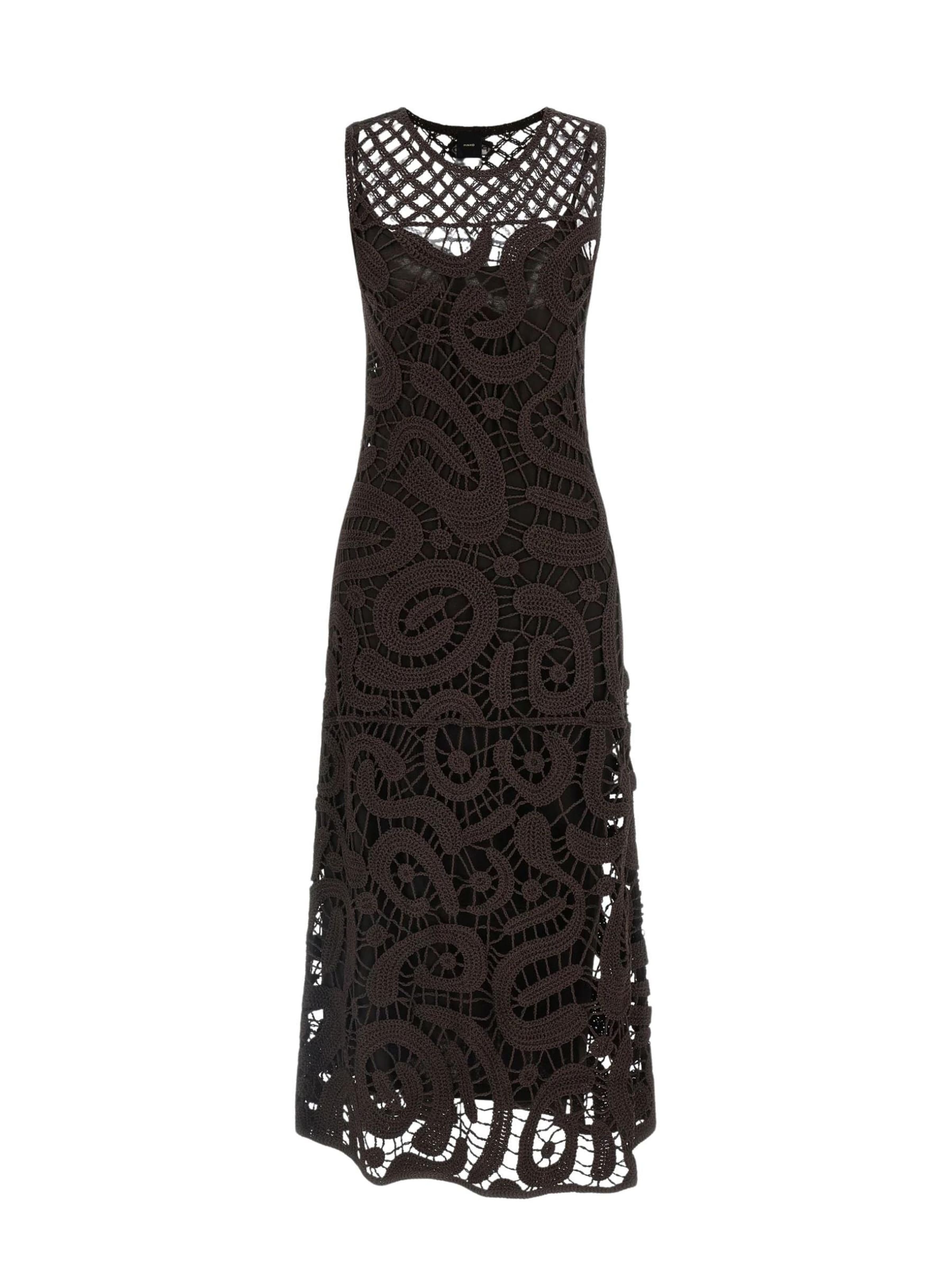 Abito 'PINKO BUFERA ABITO CROCHET GEOMETRICO ABITO' di PINKO in marrone: frontale