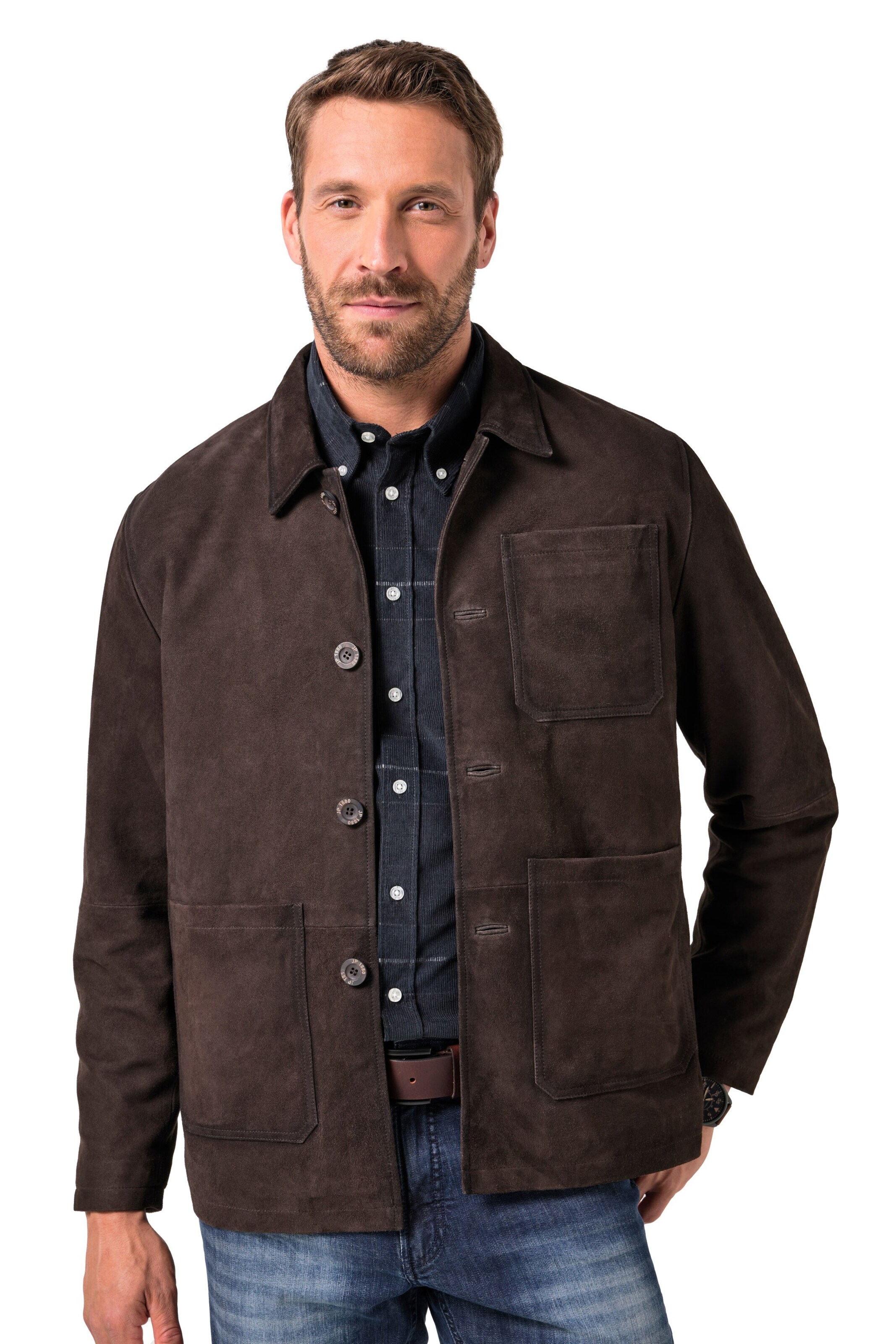 JP1880 Between-season jacket in Brown: front