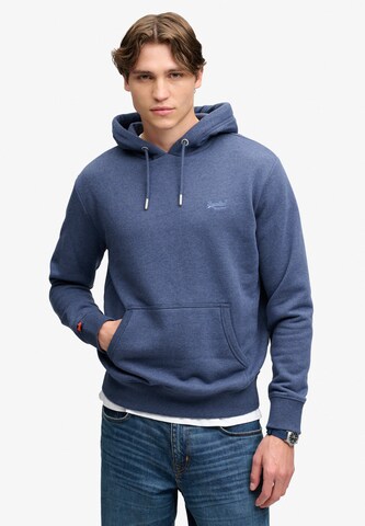 Superdry & Co Mikina 'ESSENTIAL' – modrá: přední strana