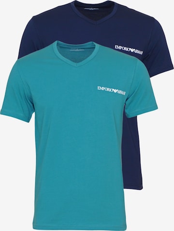 T-Shirt Emporio Armani en bleu : devant